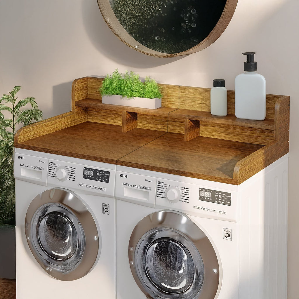 Washer Dryer Countertop with Non-Slip Pads - Walnut