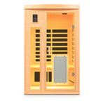 Low EMF Hemlock Wood Two Person Infrared Sauna Room with Touch Control and Glass Door