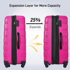 Hardshell Luggage Set with TSA Lock - Pink