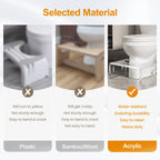 7'' Tall Acrylic Toilet Stool with Non-Slip Design - Transparent
