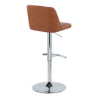 Contemporary Adjustable Barstool Set with Swivel & Rounded T Footrest - Multiple Colors