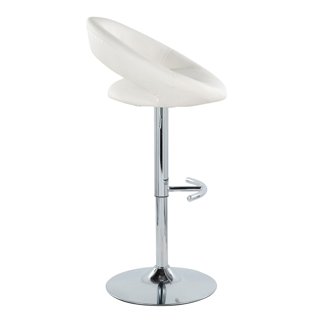 Contemporary Adjustable Barstool Set with Swivel and Rounded T Footrest - White or Black