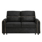 Pull Out Sofa Bed with Adjustable Backrest and USB Ports - Dark Gray, Black or Blue