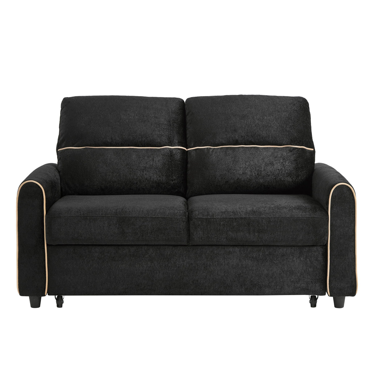 Pull Out Sofa Bed with Adjustable Backrest and USB Ports - Dark Gray, Black or Blue