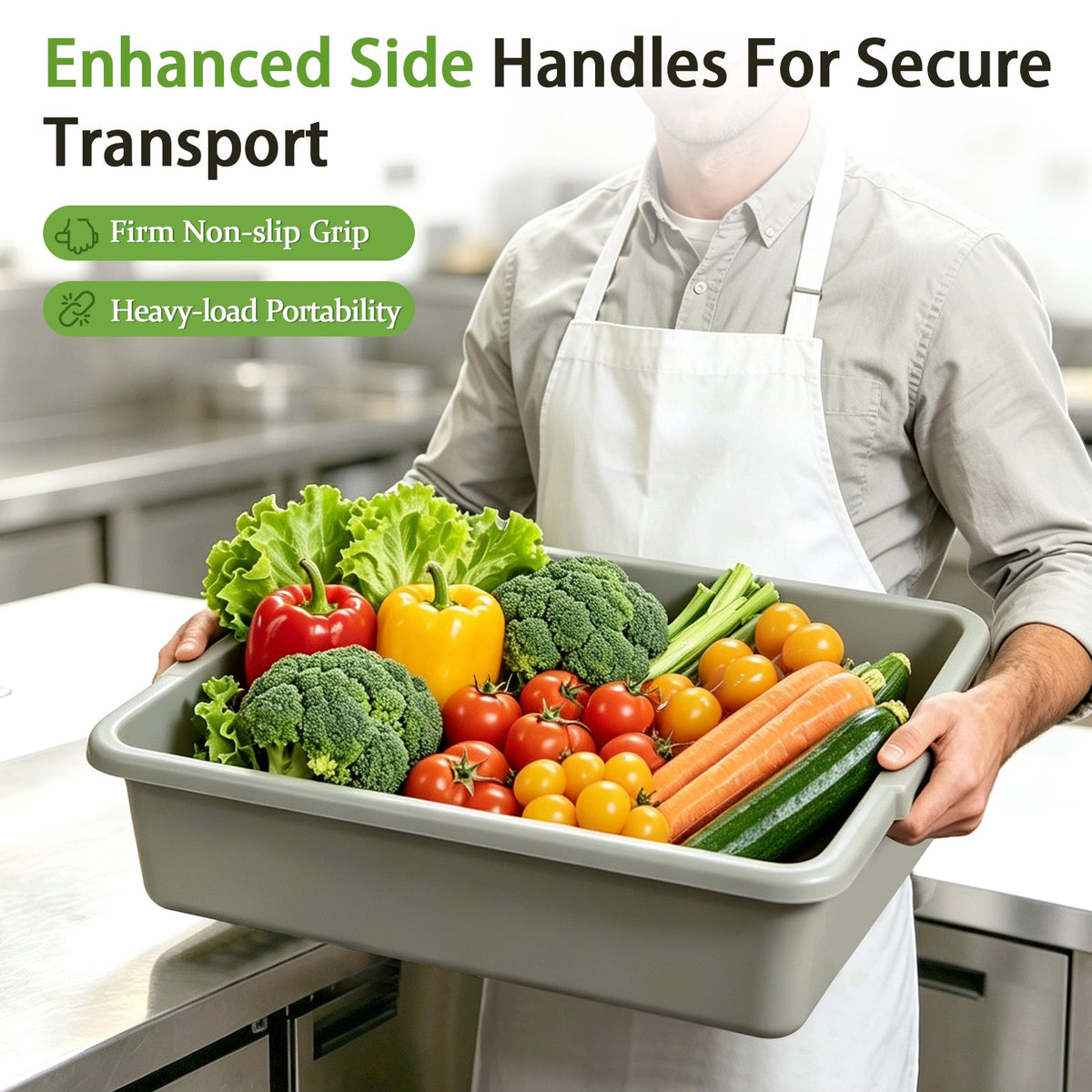 Commercial Meat Tubs with Lids 6-Pack - Food-Grade Plastic
