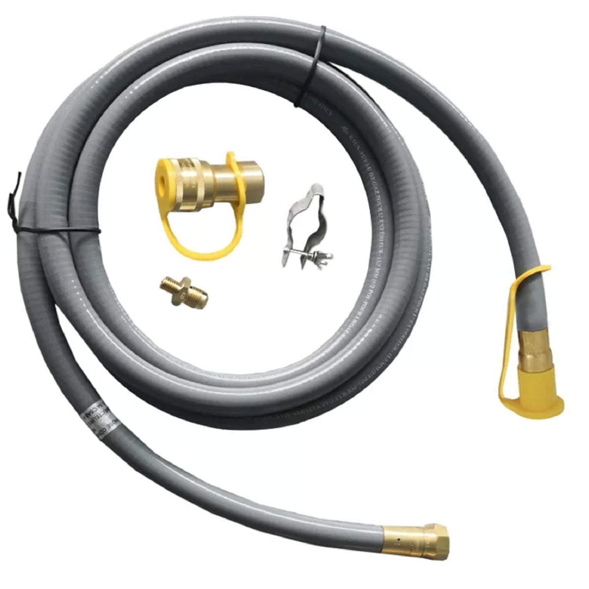 Fire Pit Gas Conversion Kit with Stainless Steel Pipe - Gray