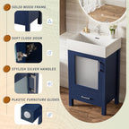 Bathroom Vanity with Ceramic Sink and Ample Storage - Blue, Green, or Black