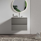 Space Grey 24-Inch Wall Mount Bathroom Vanity with Extra Storage