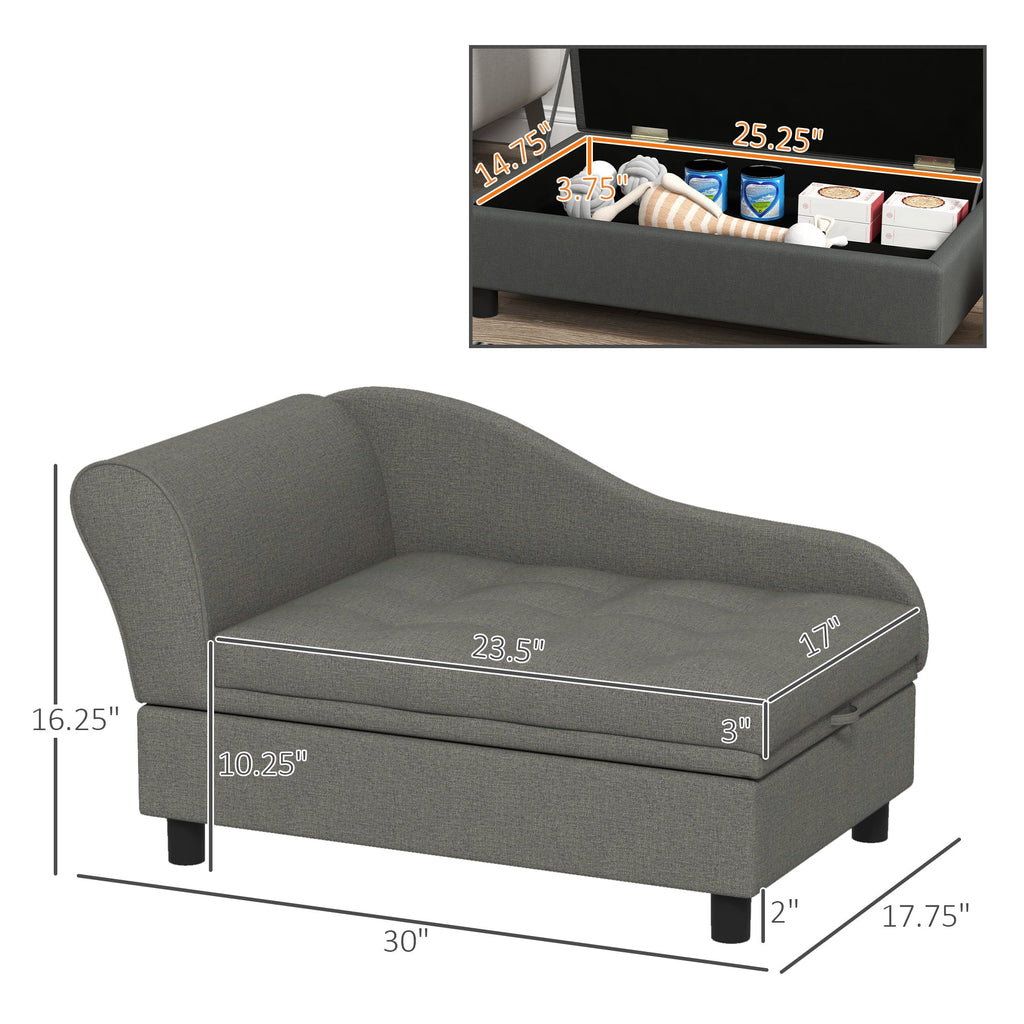 PawHut Gray Pet Sofa Dog Couch for Small to Medium Dogs
