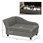 PawHut Gray Pet Sofa Dog Couch for Small to Medium Dogs