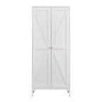 Adjustable 2 Door Kitchen Pantry Cabinet With Striped Design