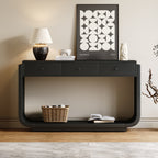Classic-Style Console Table with Storage and Display Shelf - Black