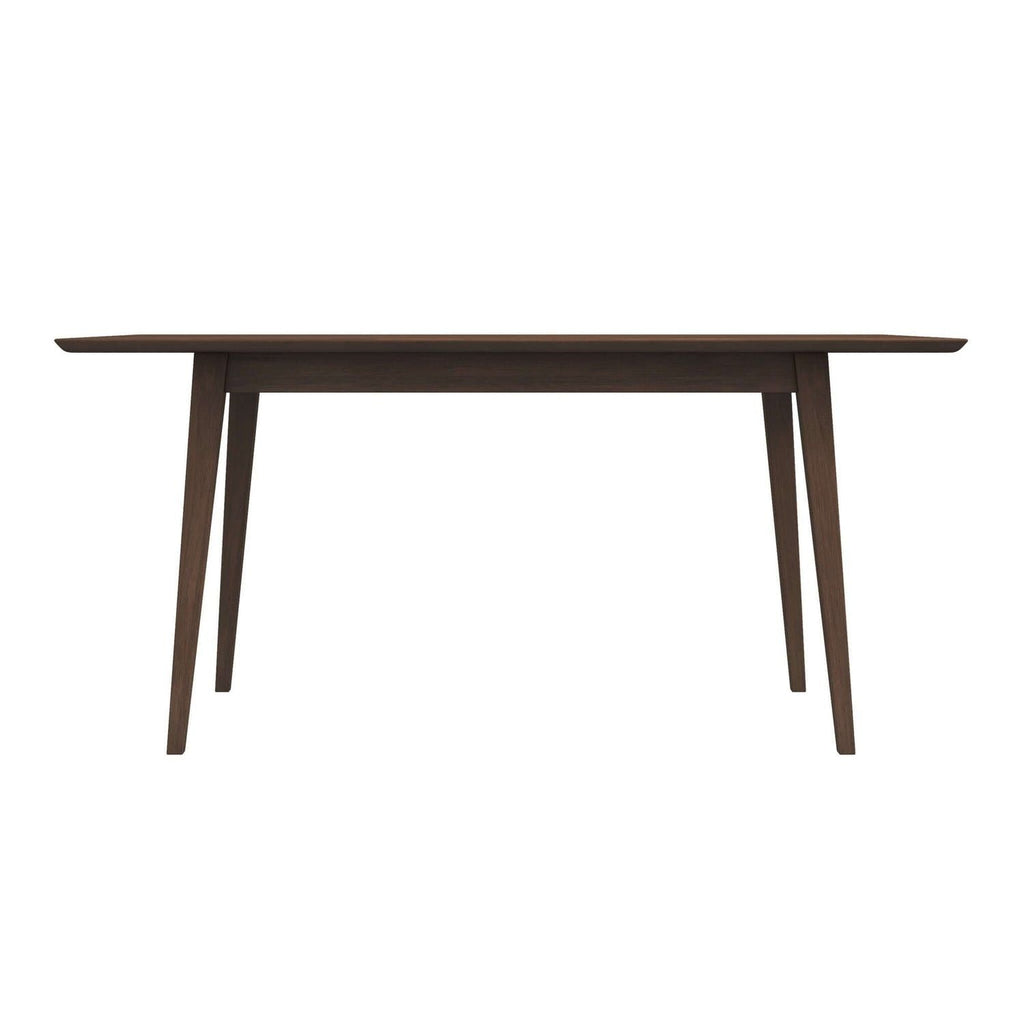 Rectangular Modern Dining Table with Solid Wood Construction – Dark Brown or White