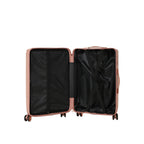4-Piece Hard ABS Luggage Set with 360° Dual Rotating Wheels - Rose Gold