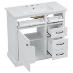 36" Bathroom Vanity with Sink and Soft Close Hinges - Dark Gray or White