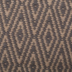 Hand Loomed Cotton Pouf with Polystyrene Fill - Dark Gray / Brown