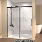 48" W × 72" H Single Sliding Shower Door with Tempered Glass - Clear