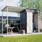 Galvanized Steel Shed & Gazebo Combo with Weather Resistant Design - Gray