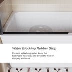 Bohemian Shower Door Bathtub with Tempered Glass and Handle - Matt Black