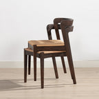 Capri Woven Seat Chair with Handwoven Seat - Brown