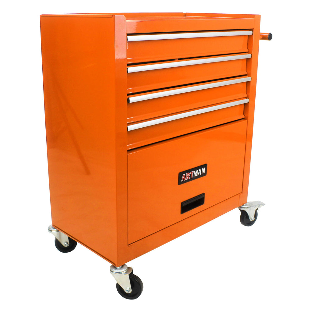 Multifunctional 4-Drawer Tool Cart with Wheels - Blue or Orange