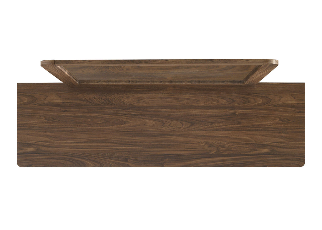 Walnut Color Solid Wood Dresser 6-Drawers with Rounded Edges - Walnut