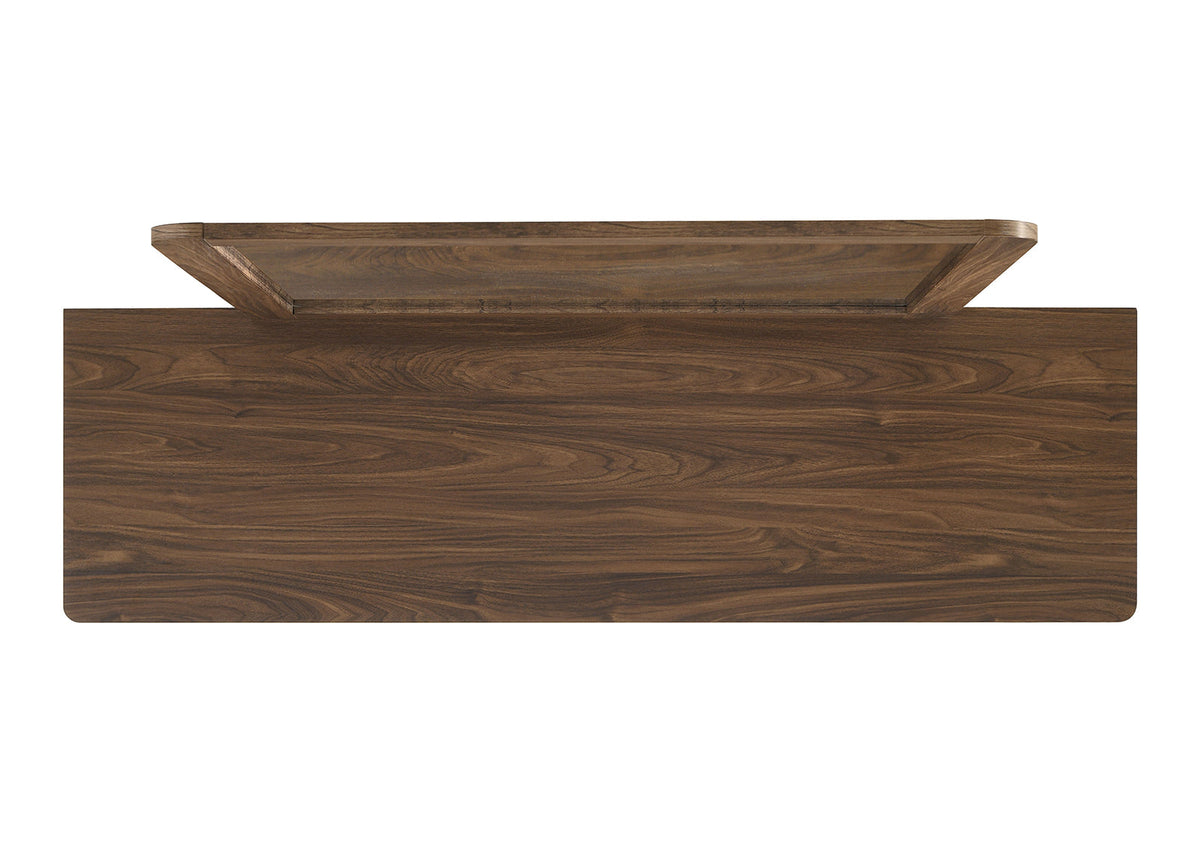 Walnut Color Solid Wood Dresser 6-Drawers with Rounded Edges - Walnut