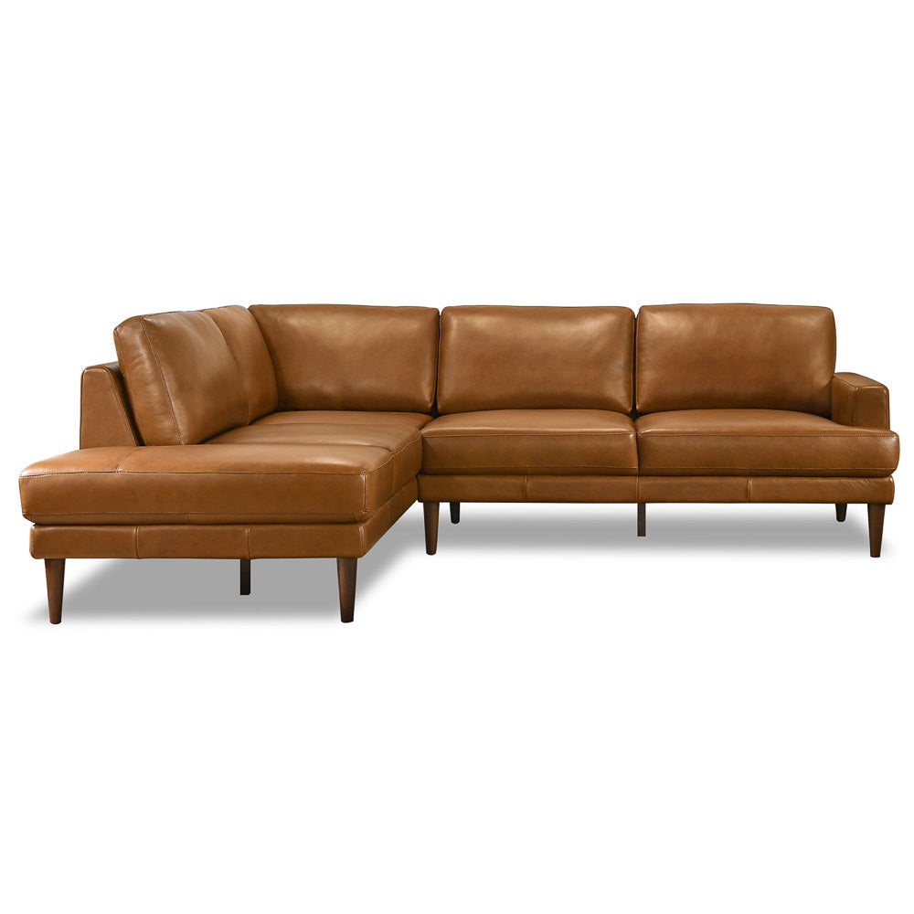 L-Shaped Sectional Sofa with Modern Design - Light Brown