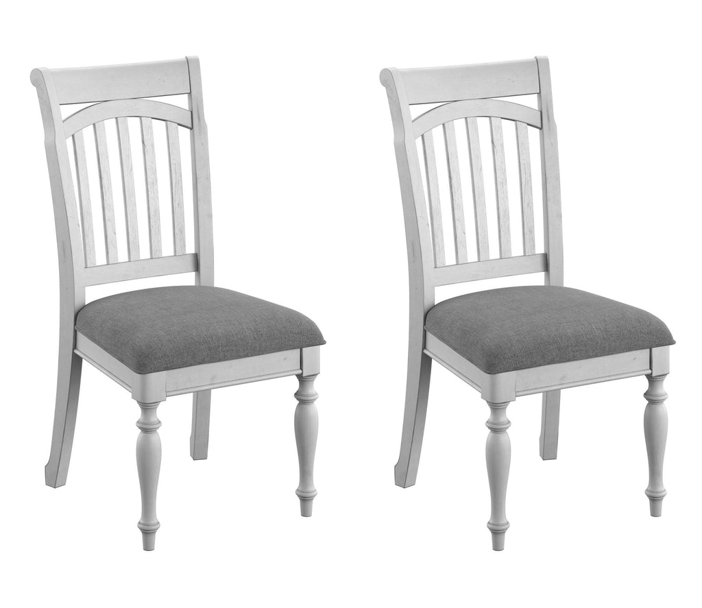 Slat Back Dining Chairs with Coastal Design - Gray