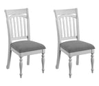 Slat Back Dining Chairs with Coastal Design - Gray