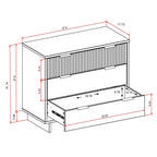 Solid Wood 3 Drawer Dresser with Ribbed Fronts - Multiple Colors