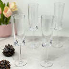 Oval Halo Unbreakable Plastic Champagne Flutes with Acrylic Construction - Clear
