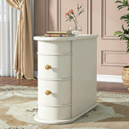 Narrow 2 Drawer End Table with Child-Safe Edges - Dark Brown or White