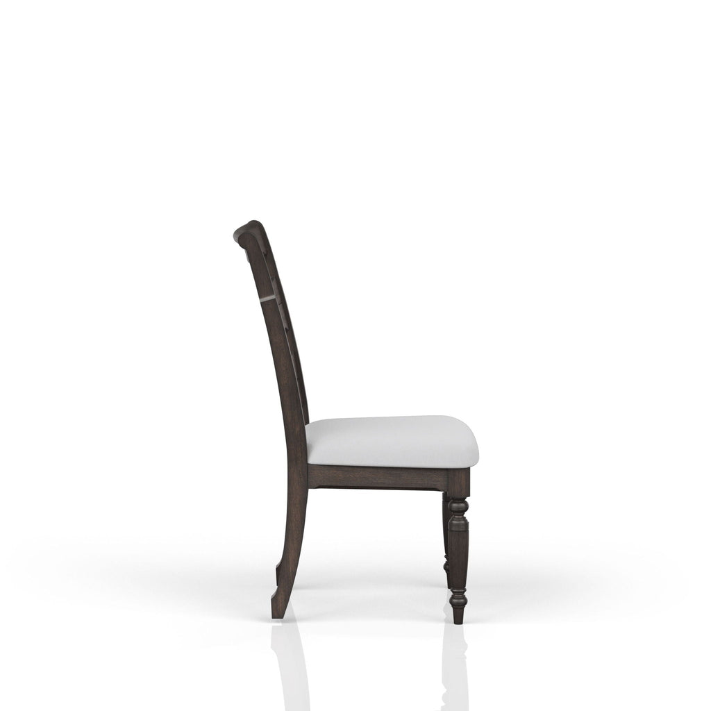 Upholstered Seat Ladderback Side Chair Set with Comfortable Cushions - Coffee