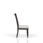 Upholstered Seat Ladderback Side Chair Set with Comfortable Cushions - Coffee