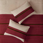7-Piece Faux Suede Comforter Set with Embroidered Pillows - Red