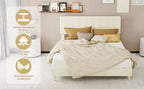 Modern Upholstered Queen Bed Frame with Tufted Headboard – Holland Velvet