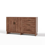 59.1" Buffet Sideboard with Adjustable Shelf and 3 Drawers - Walnut
