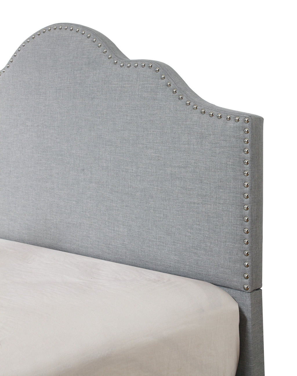 Fabric Upholstered Bed with Padded Headboard – Full or Queen, Gray or Dark Gray