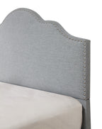 Fabric Upholstered Bed with Padded Headboard – Full or Queen, Gray or Dark Gray