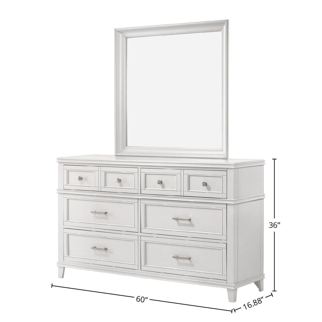 6 Drawer Dresser with Ample Storage - White or Gray
