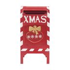Red Iron Christmas Mailbox Decoration with Sturdy Iron Construction - Red