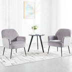 Upholstered Accent Armchair with Shell-Shaped Design - Multiple Colors