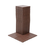Interlocking Plastic Deck Tiles with Waterproof Construction - Dark Gray or Dark Brown