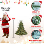 Full-Bodied Pre-Lit Evergreen Christmas Tree with 350 Warm White Lights - Green