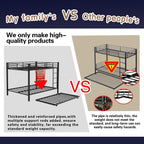 Iron Full-Size Bunk Bed with Safety Rails - Modern Minimalist Design