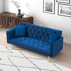 Convertible Fabric Futon Sofa Bed with Adjustable Positions - Multiple Colors