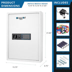 White Digital Keypad Wall Safe Key Cabinet with Secure Steel Construction