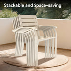 Iron Terrace Dining Chairs with Ecoating Finish - Cream Color