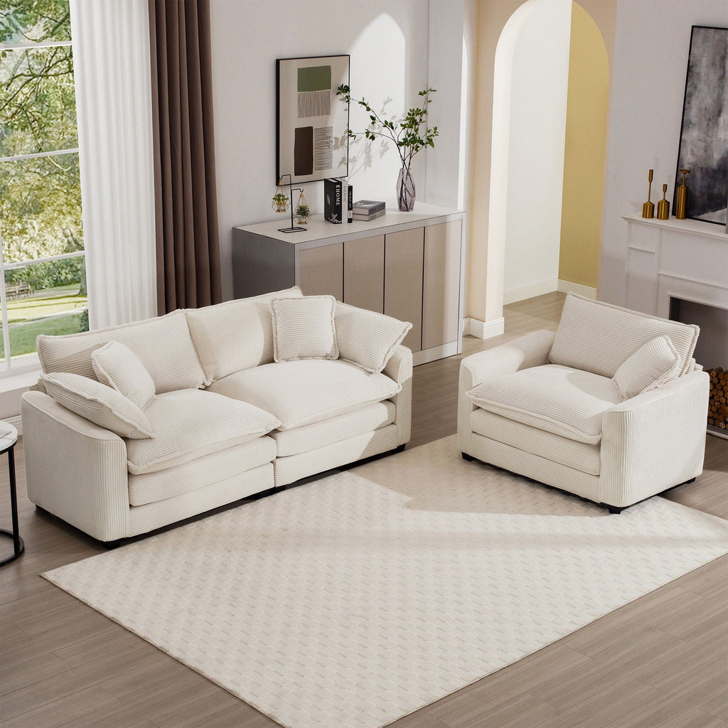 Oversized Deep-Seat Fabric Sofa & Chair Sets